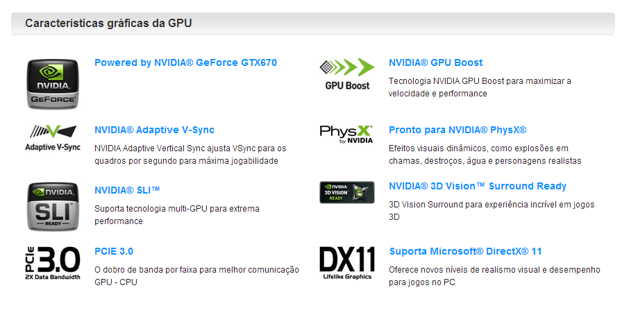 ASUS GTX 670 Nvidia specs