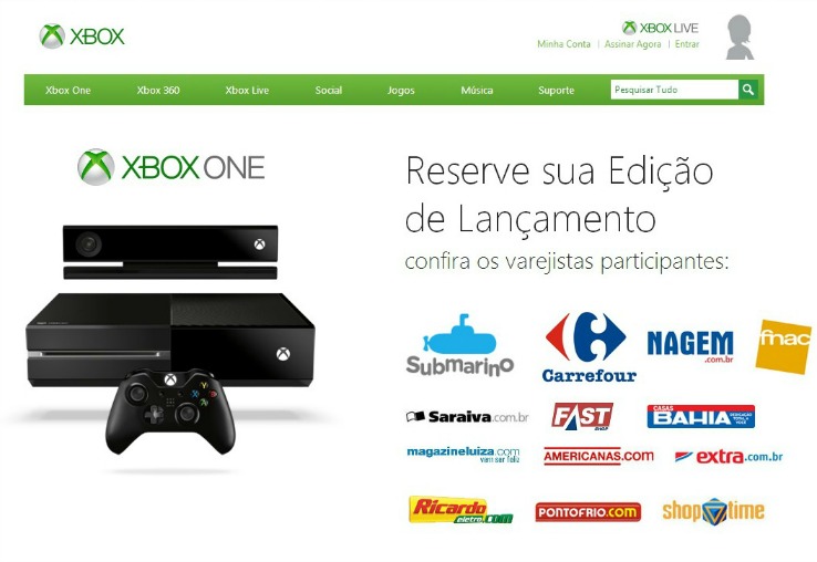 reservas Xbox One Brasil
