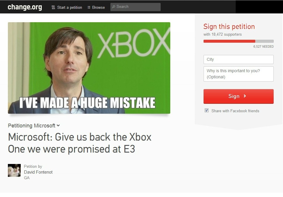 petição DRM Xbox One