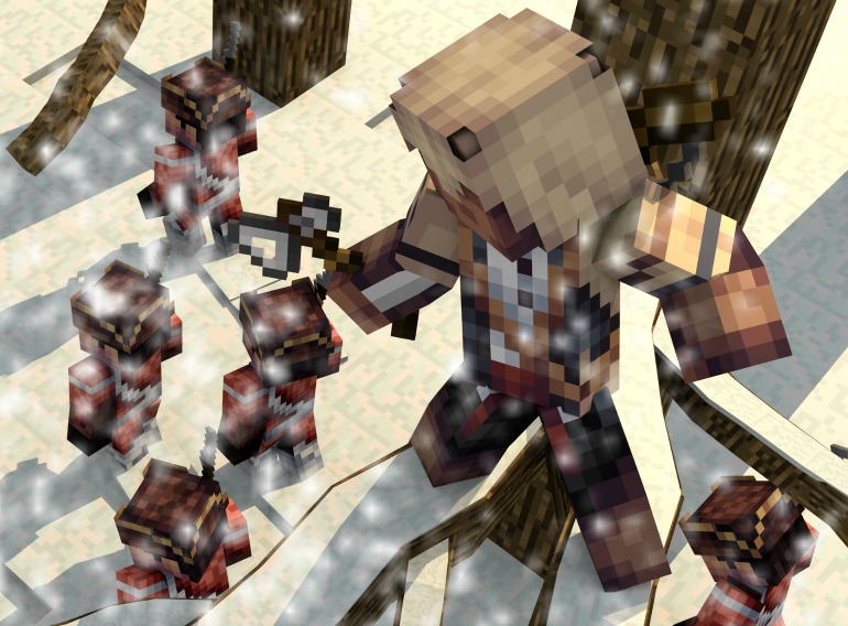 Minecraft Assassin killer boy weapons school