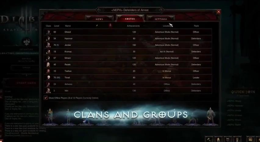 diablo adventure 4 clã