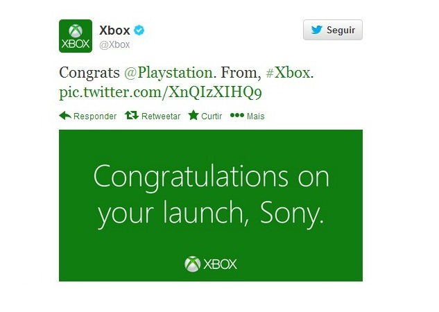tweet parabéns Sony PS4