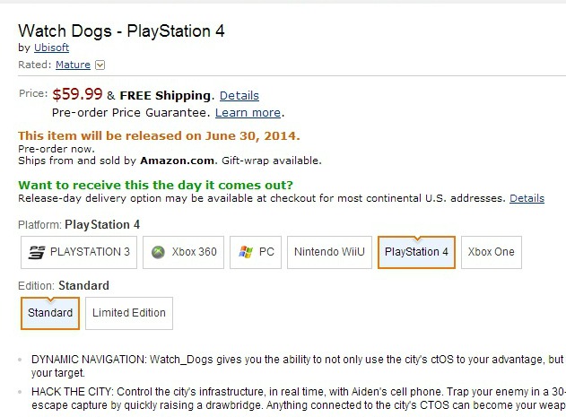 Watch Dogs Lançamento 2014 data